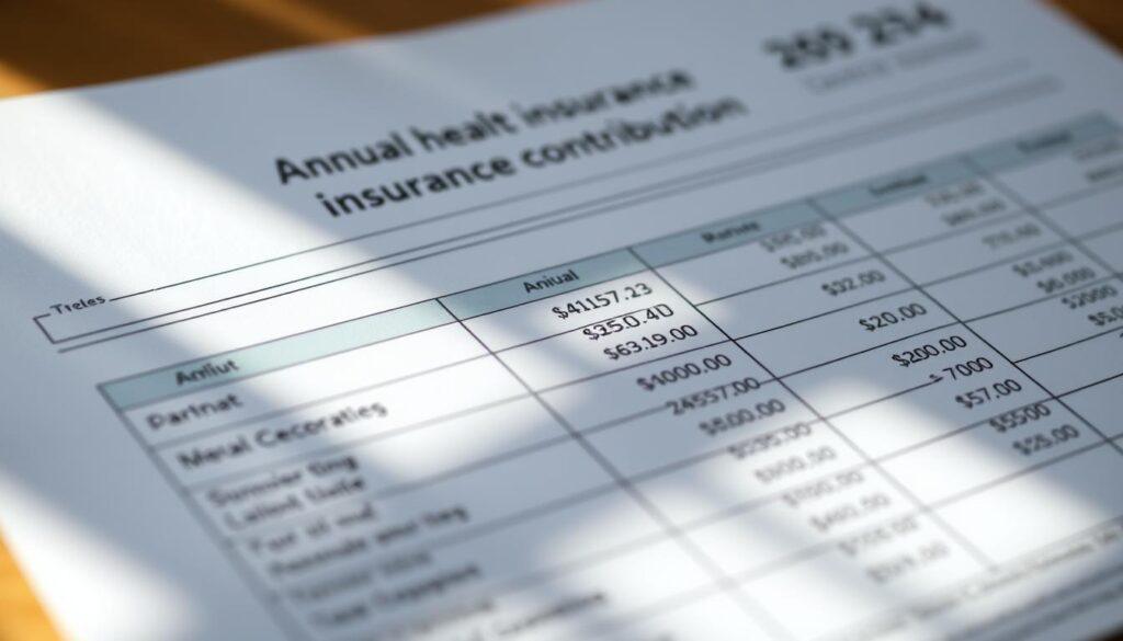A close-up shot of an official annual health insurance contribution statement, its crisp lines and modern design conveying a sense of financial organization and responsibility. The document's layout is clear and easy to read, with neatly organized sections and numerical data displayed prominently. The image is captured in soft, natural lighting, casting gentle shadows that add depth and dimensionality to the scene. The overall impression is one of professionalism and attention to detail, reflecting the seriousness of the annual health insurance contribution reconciliation process. A close-up shot of an official annual health insurance contribution statement, its crisp lines and modern design conveying a sense of financial organization and responsibility. The document's layout is clear and easy to read, with neatly organized sections and numerical data displayed prominently. The image is captured in soft, natural lighting, casting gentle shadows that add depth and dimensionality to the scene. The overall impression is one of professionalism and attention to detail, reflecting the seriousness of the annual health insurance contribution reconciliation process.