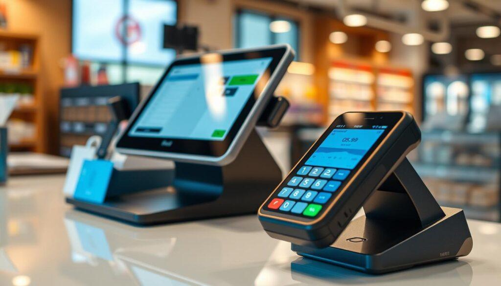 A modern, sleek cash register seamlessly integrated with a cutting-edge payment terminal, showcasing the seamless integration of these essential business tools. The scene is captured with crisp, high-resolution detail, highlighting the smooth workflow and intuitive user experience. Soft, warm lighting illuminates the scene, creating a professional, efficient atmosphere. The camera angle provides a clear, unobstructed view of the integrated system, allowing the viewer to fully appreciate the technological integration at the heart of modern retail operations. A modern, sleek cash register seamlessly integrated with a cutting-edge payment terminal, showcasing the seamless integration of these essential business tools. The scene is captured with crisp, high-resolution detail, highlighting the smooth workflow and intuitive user experience. Soft, warm lighting illuminates the scene, creating a professional, efficient atmosphere. The camera angle provides a clear, unobstructed view of the integrated system, allowing the viewer to fully appreciate the technological integration at the heart of modern retail operations.